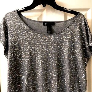 Sparkly short sleeve blouse for date night!